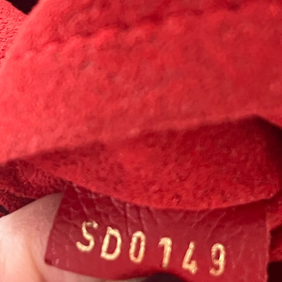 Louis Vuitton Surene MM Monogram Brown Coated Canvas & Cerise (Red) Leather Tote - Picture 6 of 17